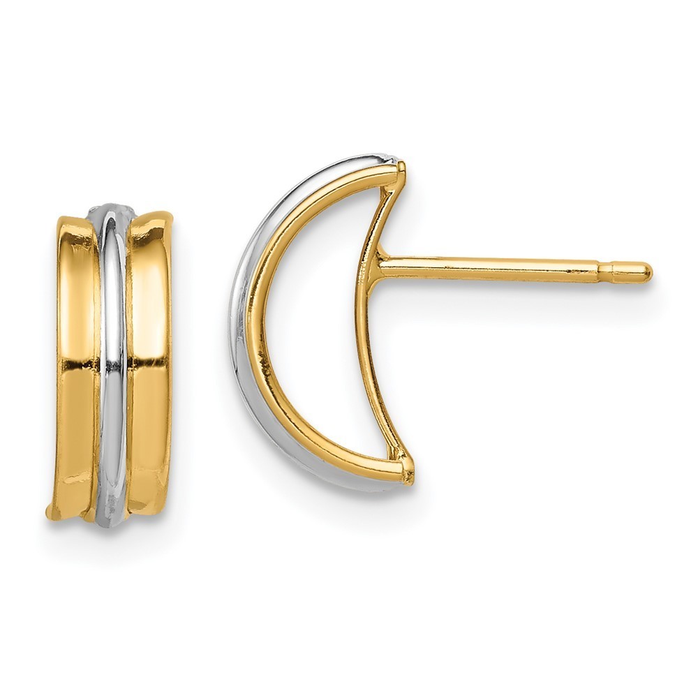 14k Yellow Gold W/Rhodium Madi K Children's Kids Girls Jewelry Post Earrings